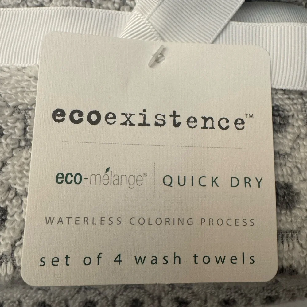 6pc ECOEXISTENCE Eco-Melange Quick Dry Bath Towel Set - Zero Twist Loops - Gray
